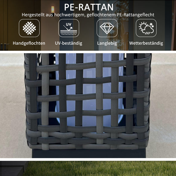 Solarleuchte für aussen mit Rattanoptik und Einschaltautomatik
