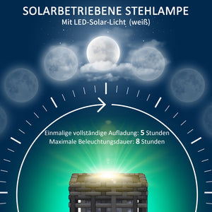 Solarleuchte für aussen mit Rattanoptik und Einschaltautomatik