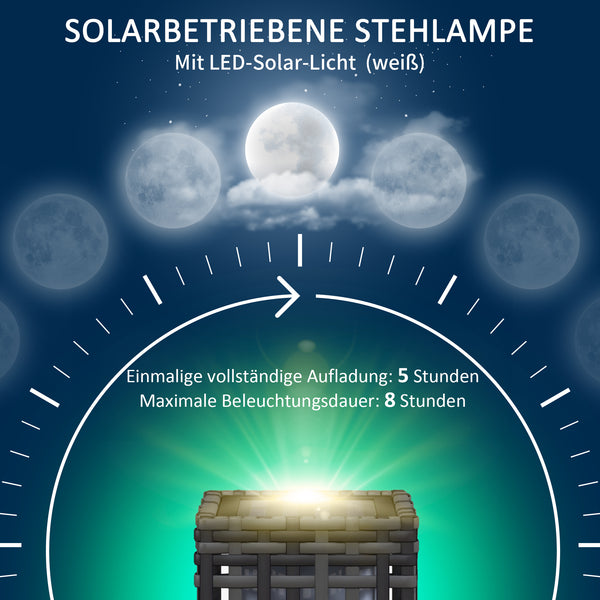 Solarleuchte für aussen mit Rattanoptik und Einschaltautomatik