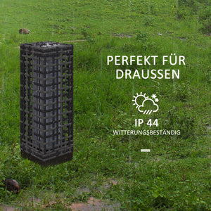 Solarleuchte für aussen mit Rattanoptik und Einschaltautomatik