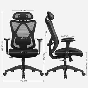 Songmics office chair with adjustable lumbar and headrest