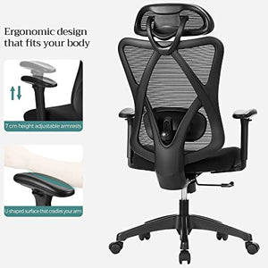 Songmics office chair with adjustable lumbar and headrest