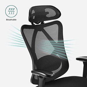 Songmics office chair with adjustable lumbar and headrest