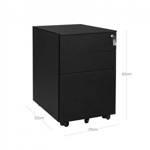 SONGMICS rolling container with 3 drawers, black