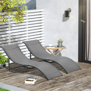 Sonnenliege Gartenliege Relaxliege 2er Set ergonomisch Aluminium