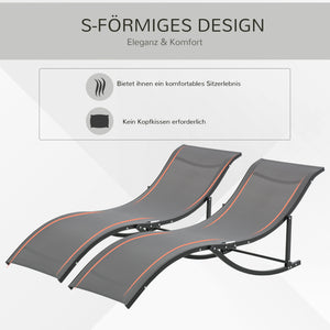 Sonnenliege Gartenliege Relaxliege 2er Set ergonomisch Aluminium