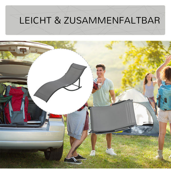 Sonnenliege Gartenliege Relaxliege 2er Set ergonomisch Aluminium