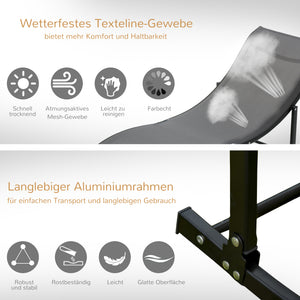 Sonnenliege Gartenliege Relaxliege 2er Set ergonomisch Aluminium
