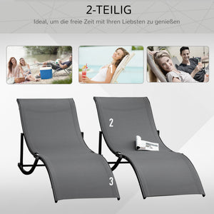 Sonnenliege Gartenliege Relaxliege 2er Set ergonomisch Aluminium