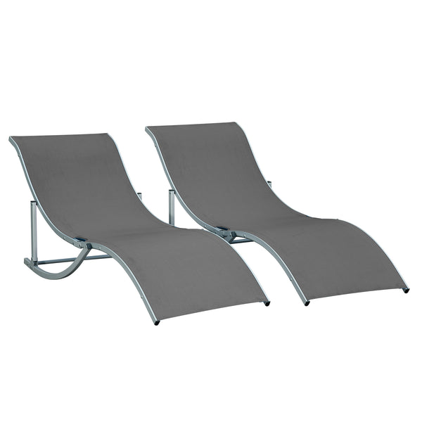 Sonnenliege Gartenliege Relaxliege 2er Set ergonomisch Aluminium