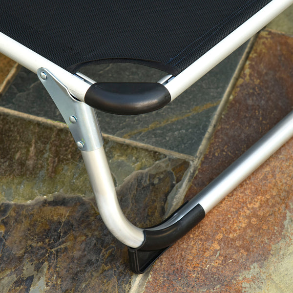 Sonnenliege 5-fach verstellbar ergonomisch Schwarz