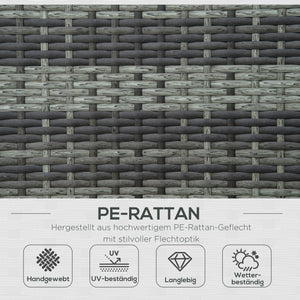 Sonnenliege Doppelliege für 2 Personen für Garten Polyrattan grau