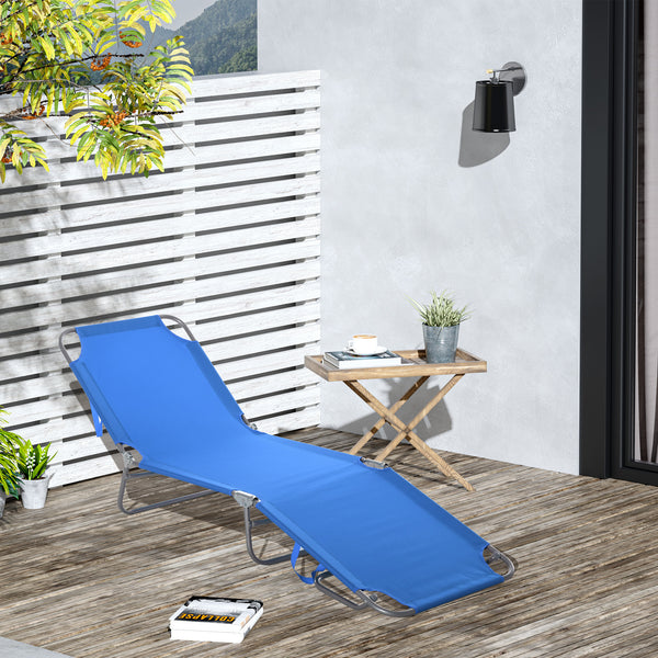 Sonnenliege klappbar bis 120kg Terrasse Blau