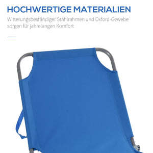Sonnenliege klappbar bis 120kg Terrasse Blau