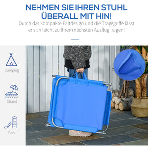 Sonnenliege klappbar bis 120kg Terrasse Blau