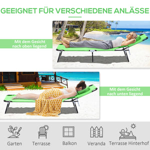 Sonnenliege klappbar mit Kissen wasserabweisend grün