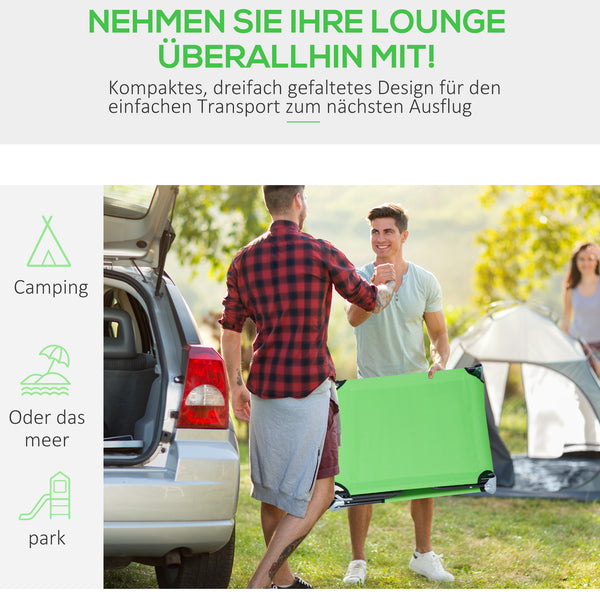 Sonnenliege klappbar mit Kissen wasserabweisend grün