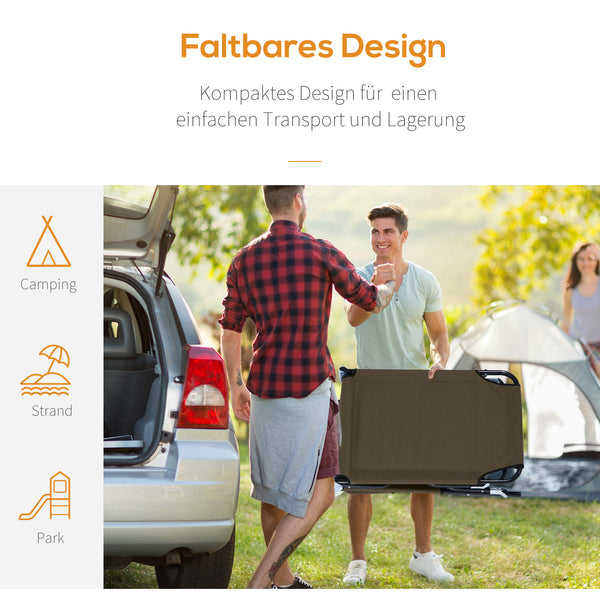 Sonnenliege mit Lesefenster faltbar Braun