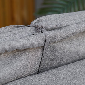 Sonnenliege Polyrattan mit Sonnendach Grau