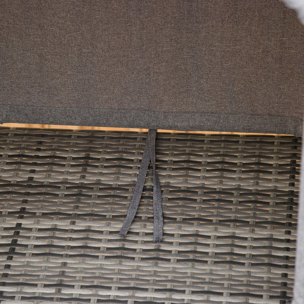 Sonnenliege Polyrattan mit Sonnendach Grau