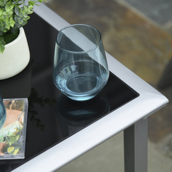 Sonnenliege Set mit Tisch 3-teilig für Garten und Balkon schwarz