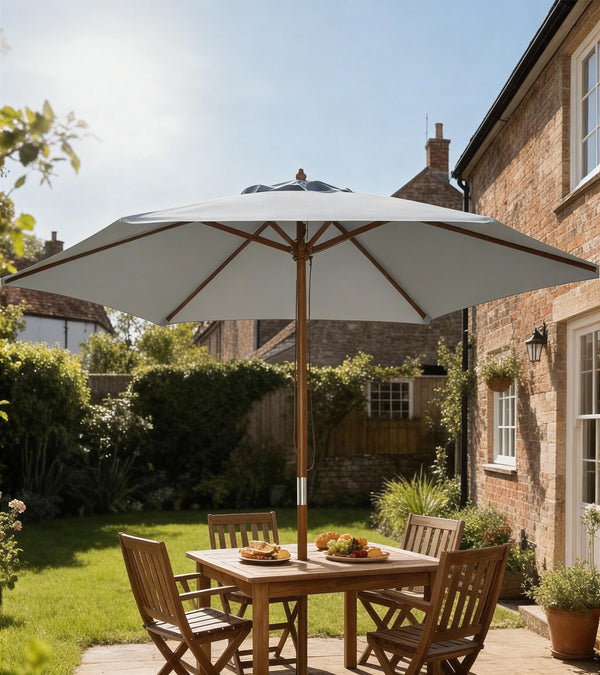 Sonnenschirm Bambus windfest für Balkon Terrasse Garten Ø 250cm