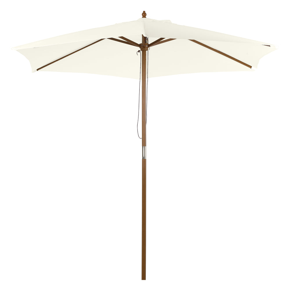 Sonnenschirm Bambus windfest für Balkon Terrasse 250cm weiss