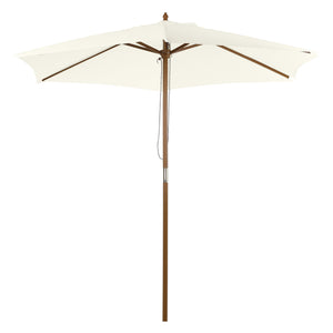 Sonnenschirm Bambus windfest für Balkon Terrasse 250cm weiss