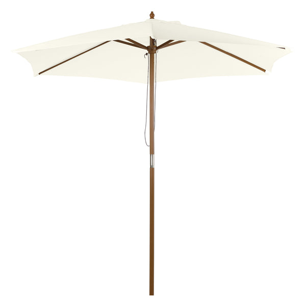 Sonnenschirm Bambus windfest für Balkon Terrasse 250cm weiss