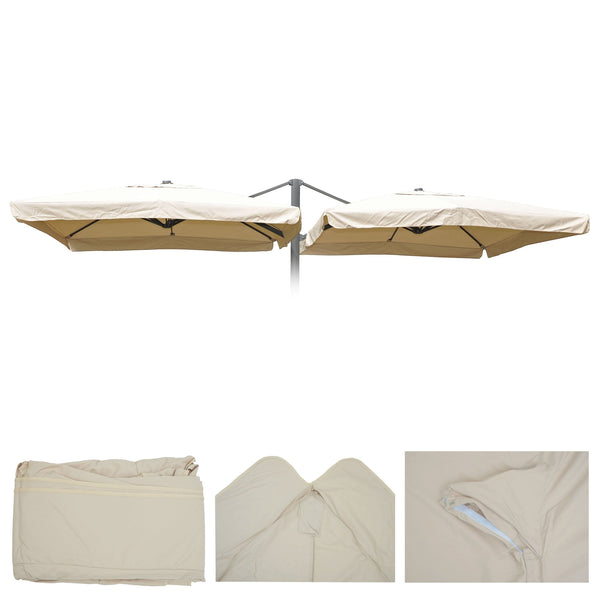 Sonnenschirm Bezug Ersatzbezug 8 Streben 3x3m Polyester mit Flap creme