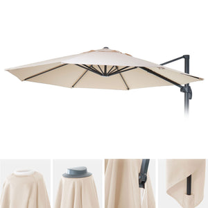 Sonnenschirm Bezug Ersatzbezug 8 Streben rund Ø3,5m Polyester creme