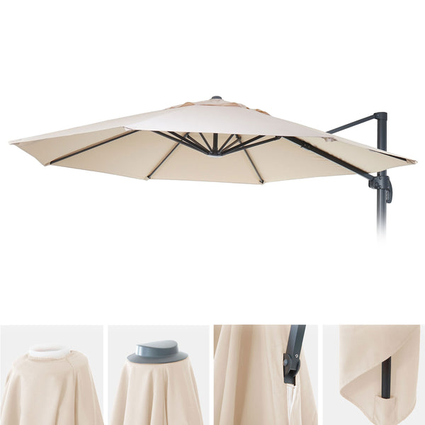 Sonnenschirm Bezug Ersatzbezug 8 Streben rund Ø3,5m Polyester creme