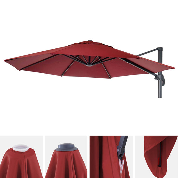 Sonnenschirm Bezug Ersatzbezug 8 Streben rund Ø4m Polyester bordeaux