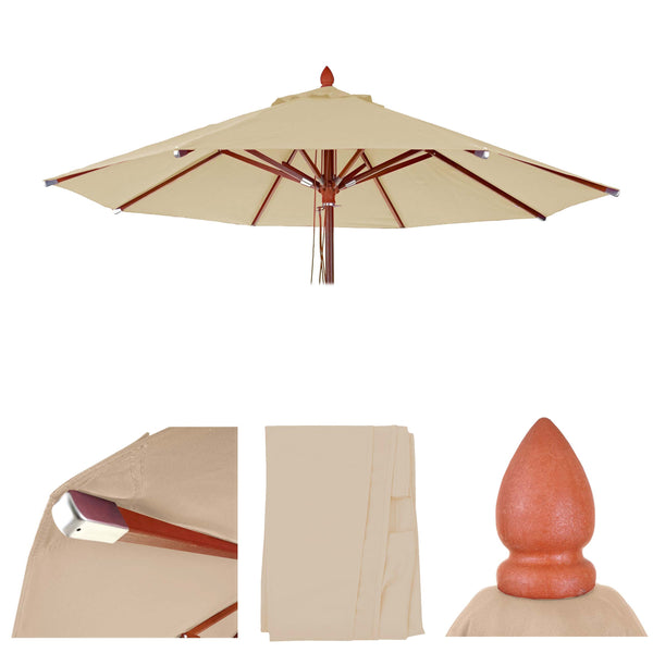 Ersatzbezug Sonnenschirm rund Polyester Gastronomie 4m creme