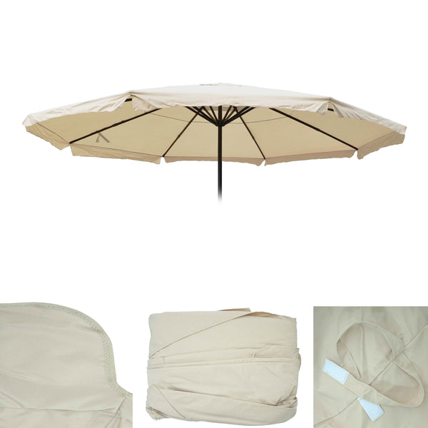 Ersatzbezug Sonnenschirm Volant Polyester Gastronomie 5m creme
