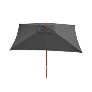 Sonnenschirm Gartenschirm Holz Polyester 3x4m anthrazit