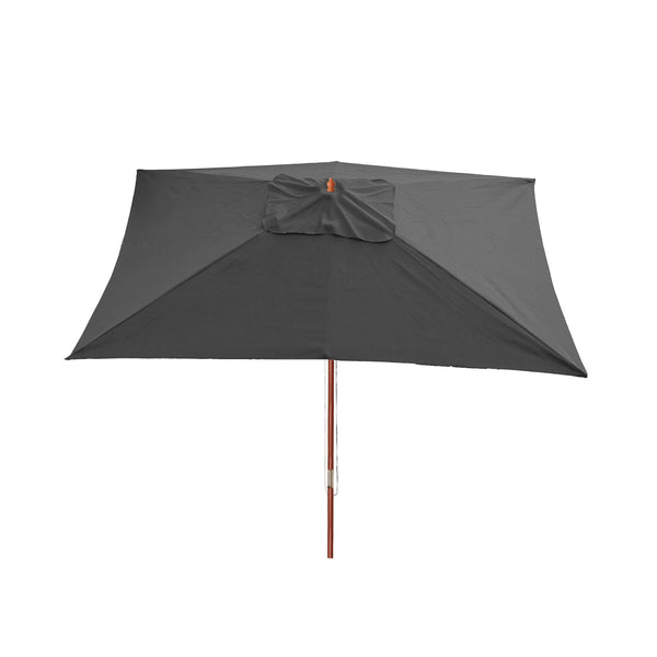 Sonnenschirm Gartenschirm Holz Polyester 3x4m anthrazit