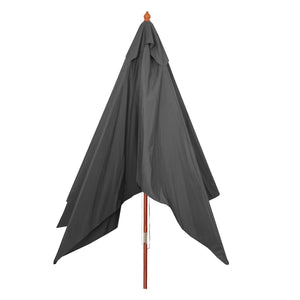 Sonnenschirm Gartenschirm Holz Polyester 3x4m anthrazit