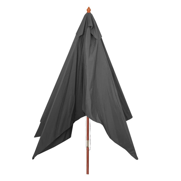 Sonnenschirm Gartenschirm Holz Polyester 3x4m anthrazit