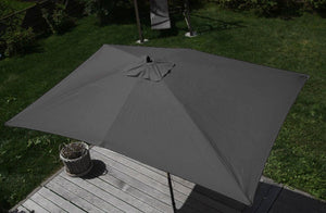 Sonnenschirm Gartenschirm Holz Polyester 3x4m anthrazit