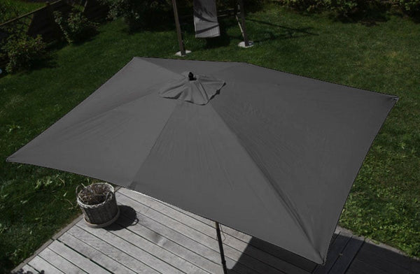 Sonnenschirm Gartenschirm Holz Polyester 3x4m anthrazit