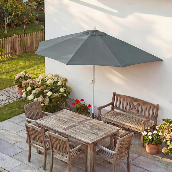 Sonnenschirm halbrund Balkonschirm UV50+ 300cm anthrazit ohne Ständer