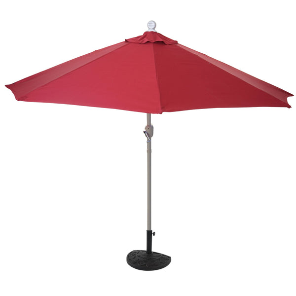 Sonnenschirm halbrund Balkonschirm UV50+ 300cm bordeaux mit Ständer