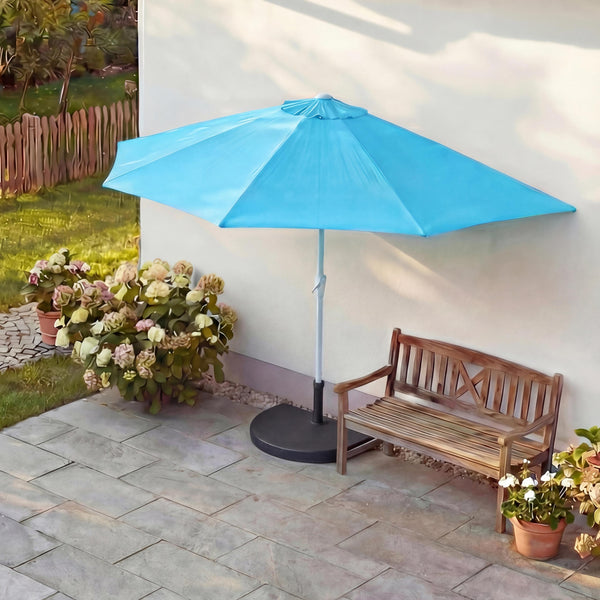Sonnenschirm halbrund Balkonschirm UV50+ 300cm türkis mit Ständer
