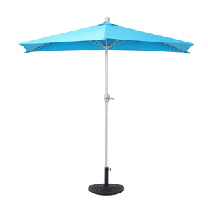 Sonnenschirm halbrund Balkonschirm UV50+ 300cm türkis mit Ständer
