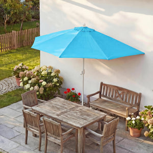 Sonnenschirm halbrund Balkonschirm UV50+ 300cm türkis ohne Ständer