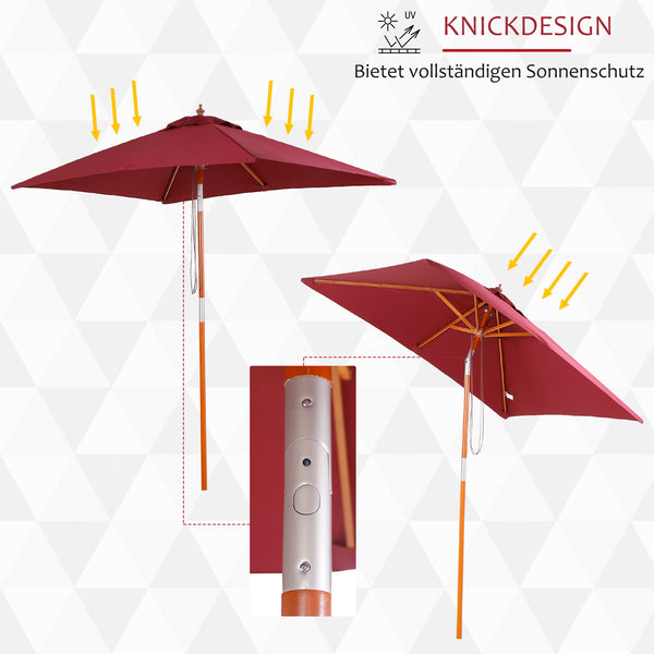 Sonnenschirm rechteckig knickbar UV-Schutz für Balkon Garten