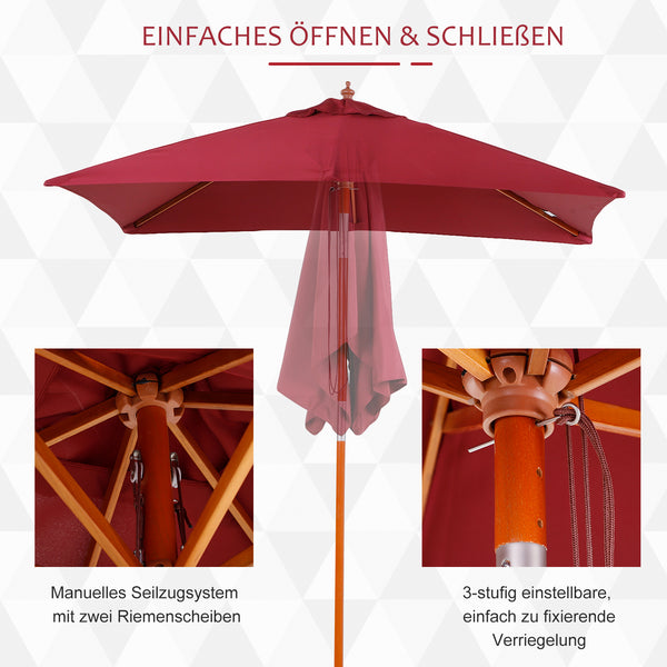 Sonnenschirm rechteckig knickbar UV-Schutz für Balkon Garten