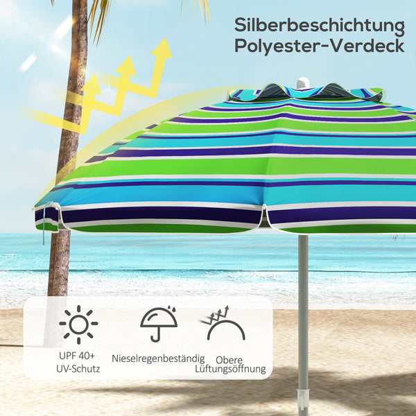 Sonnenschirm Strand UV-Schutz windfest höhenverstellbar mit Tasche