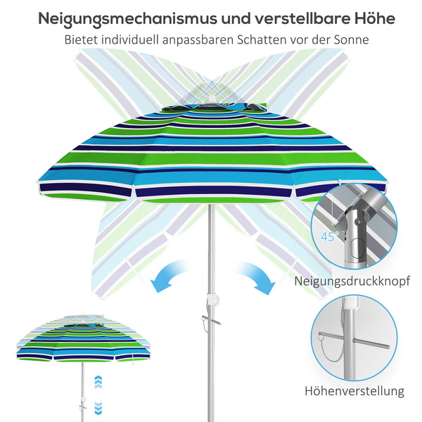 Sonnenschirm Strand UV-Schutz windfest höhenverstellbar mit Tasche